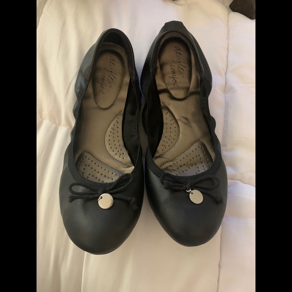 Black Ballet Flats Size 9W